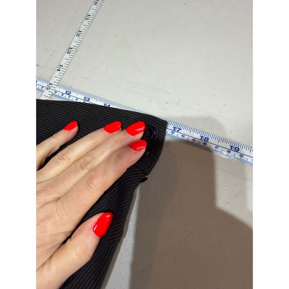 Sandro Flared Skirt Women 8 Black Pinstripe Goth Dark Academia School Girl - Picture 10 of 11